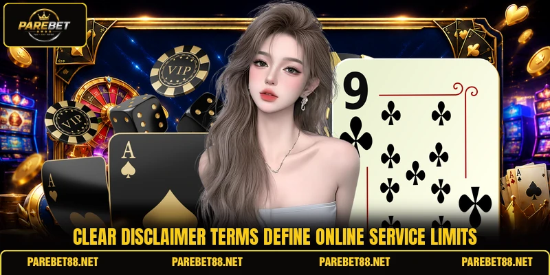 Clear disclaimer terms define online service limits