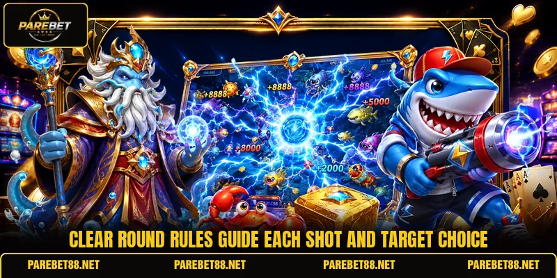 Clear round rules guide each shot and target choice