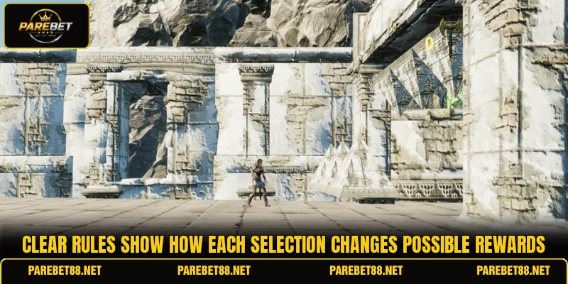 Clear rules show how each selection changes possible rewards