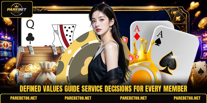 Defined values guide service decisions for every member Defined values guide service decisions for every member