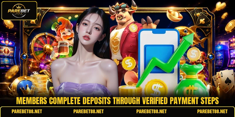 Members complete deposits through verified payment steps