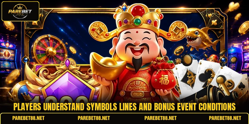 Players understand symbols lines and bonus event conditions